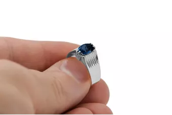 Sapyras 925 sidabras Žiedas Vintažinis stilius vrc007s